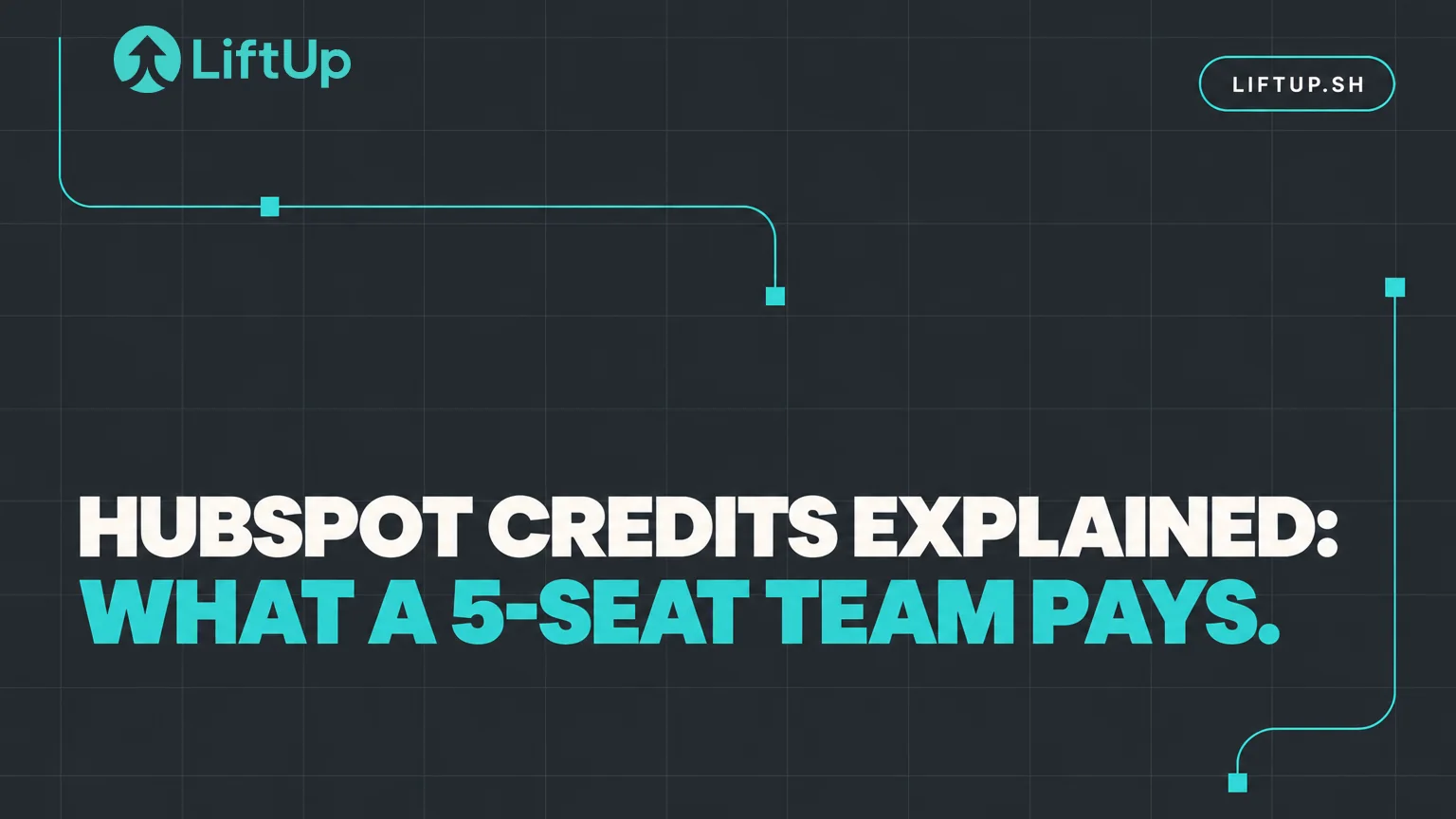 LiftUp cover image with the headline "HubSpot credits explained: what a 5-seat team pays"